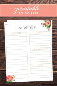 Floral To Do List Printable Printable To Do List PDF Daily Etsy To
