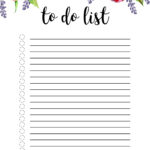 Floral To Do List Printable Template Paper Trail Design