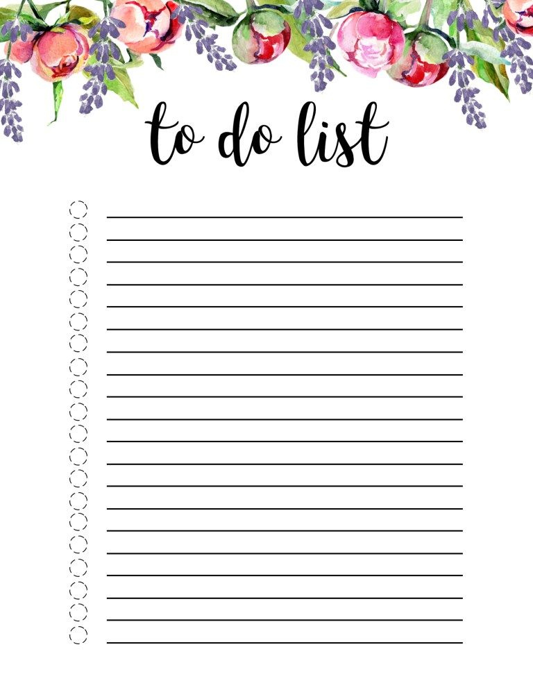 Floral To Do List Printable Template Paper Trail Design To Do Lists 