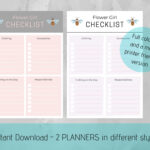 Flower Girl BEES Wedding Checklist Planner Printable For Etsy