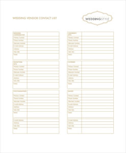 FREE 6 Sample Vendor List Templates In PDF