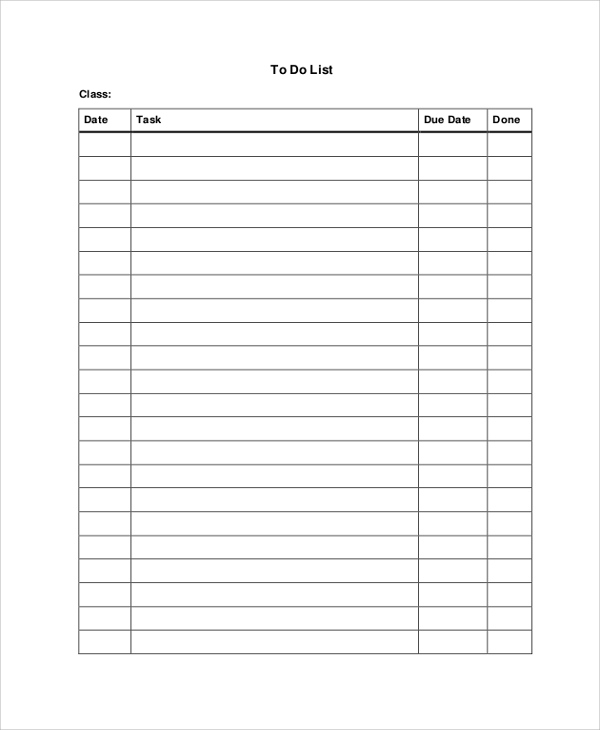 FREE 8 Printable To Do List Samples In PDF MS Word Excel