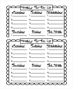 FREE 8 Sample Weekly To Do List Templates In PDF