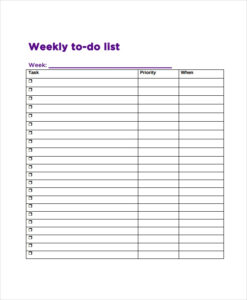 FREE 8 Sample Weekly To Do List Templates In PDF