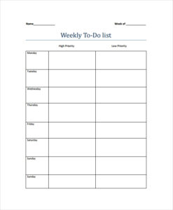 FREE 8 Sample Weekly To Do List Templates In PDF