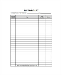 FREE 8 Sample Weekly To Do List Templates In PDF