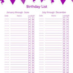 Free Birthday List Printable Editable Birthday List Farmer S Wife