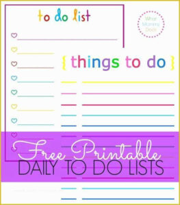 Free Editable To Do List Template Of Colorful Printable Daily Checklist
