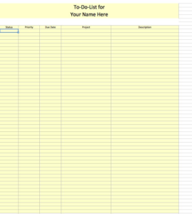 Free Excel To Do List Template