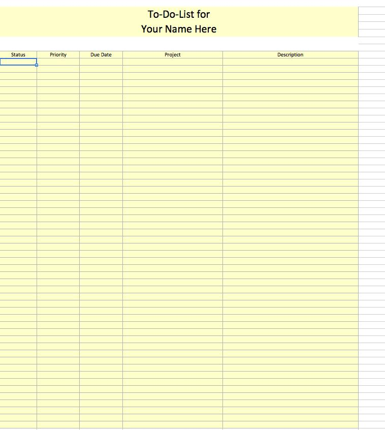 Free Excel To Do List Template