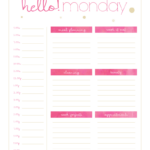 Free Hello Monday Sunday Weekly Planner Printables Planner