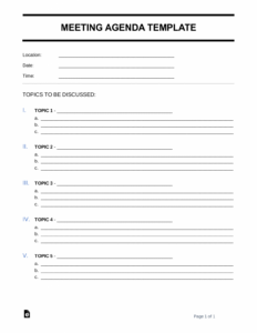 Free Meeting Agenda Template Sample Word PDF EForms