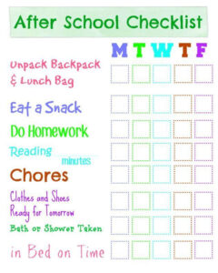 Free Printable After School Checklist And DIY Dry Erase Frame School