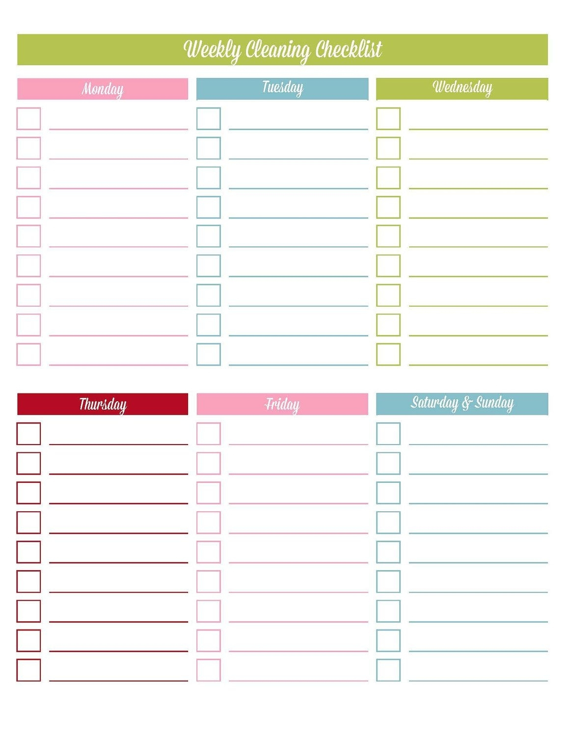 Free Printable Daily To Do Checklist Monday Through Friday Calendar 