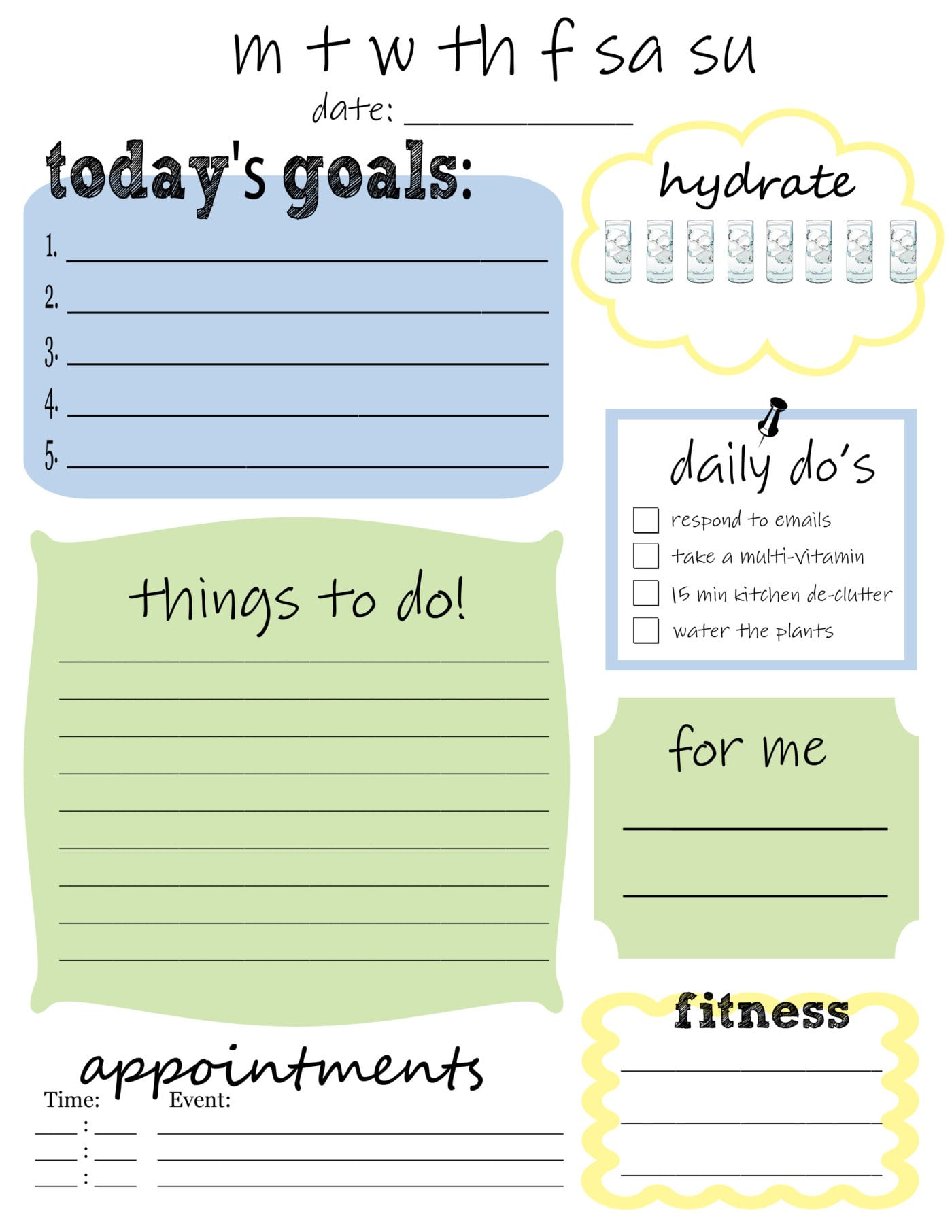 Daily Things To Do List Free Printable