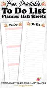 Free Printable Floral To Do List Half Sheet Lovely Planner
