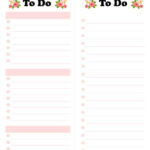 Free Printable Floral To Do List Half Sheet Lovely Planner