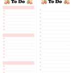 Free Printable Floral To Do List Planner Half Sheet Lovely Planner