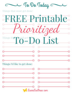 Free Printable Prioritized To Do List