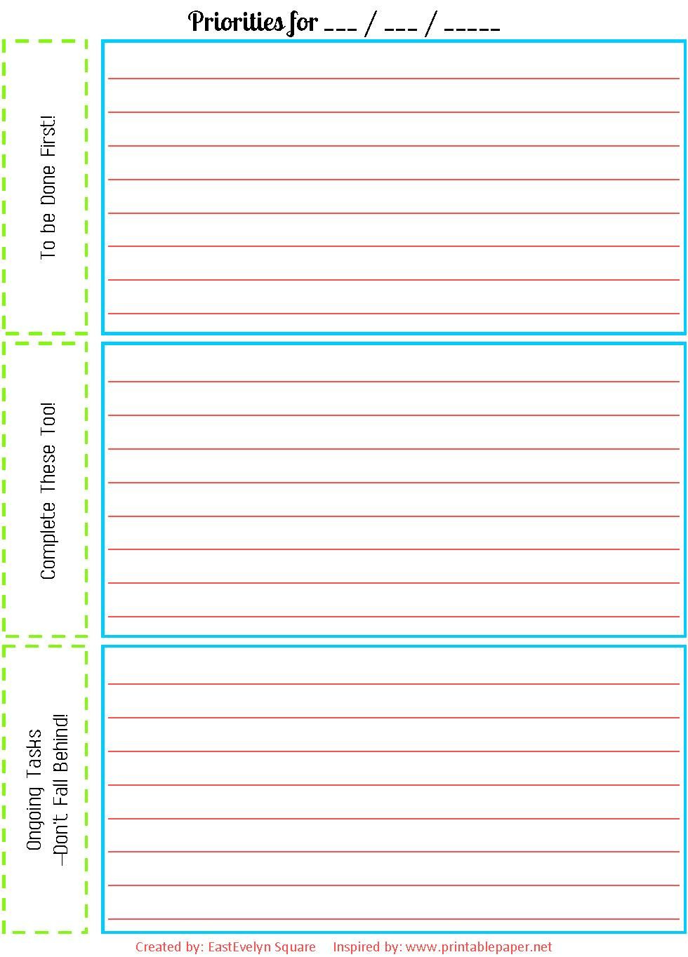 Printable To Do List With Priorities