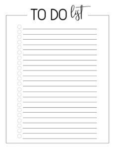 Free Printable To Do Checklist Template Paper Trail Design