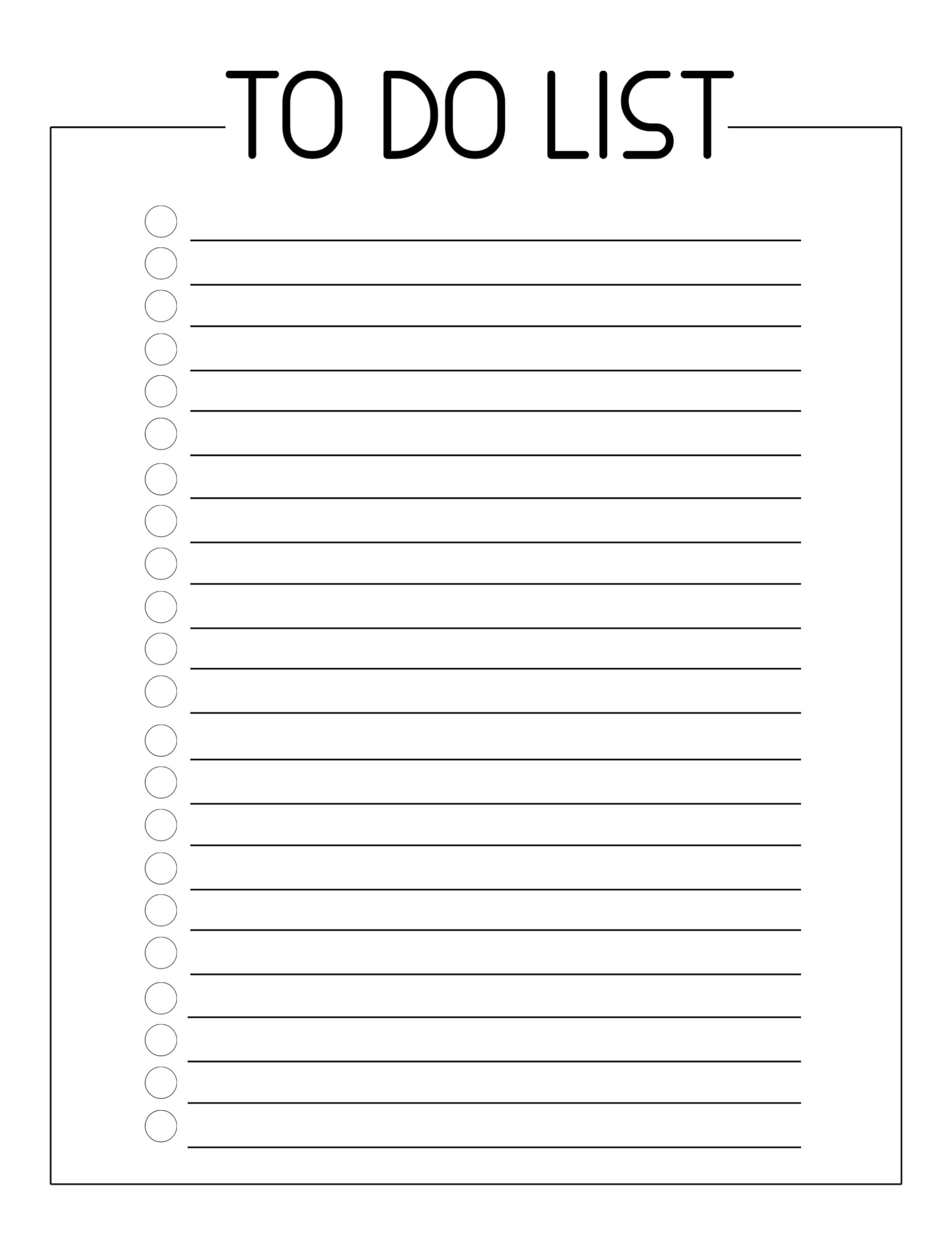 Free Printable To Do Checklist Template Paper Trail Design