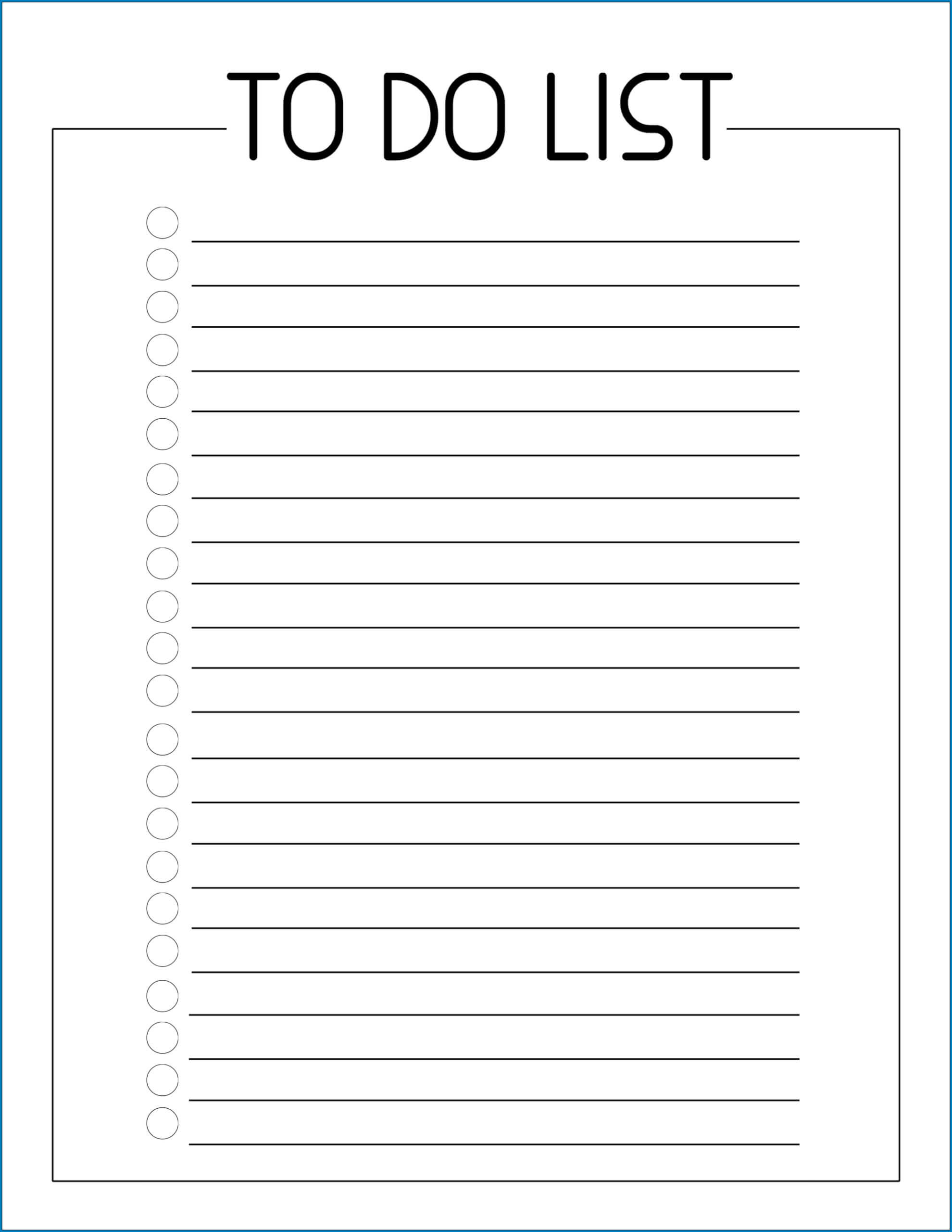  Free Printable To Do Checklist Template Templateral Within Blank 