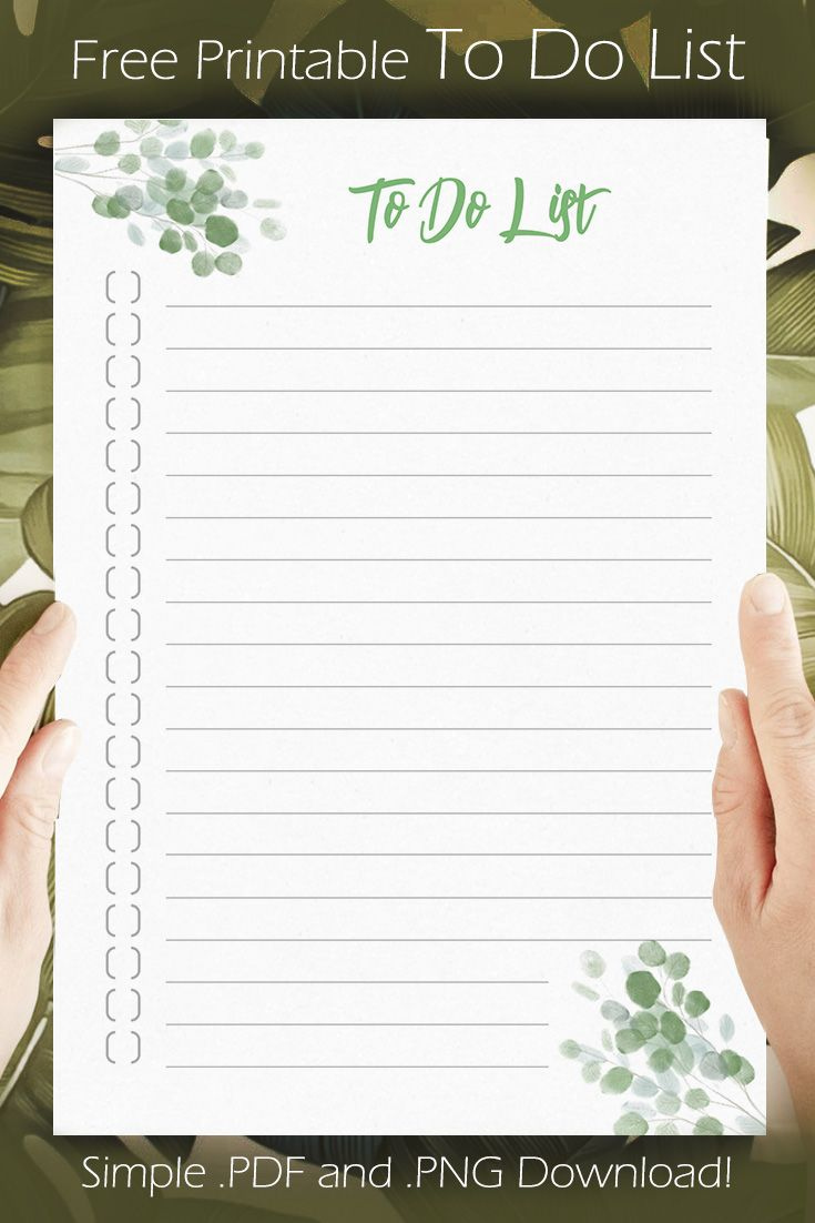 FREE Printable To Do List PDF PNG Download DIY For Your Work 
