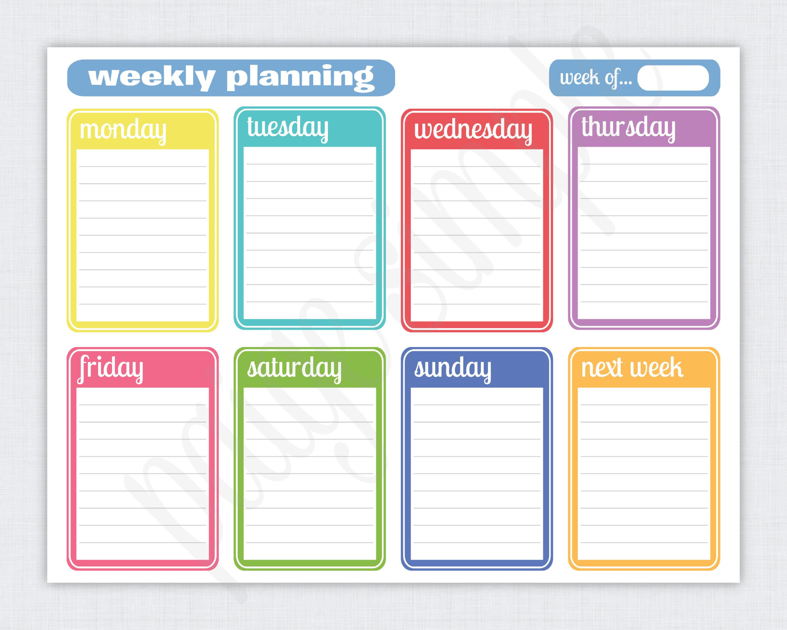 Free Printable Weekly Planner Weekly Planner Template Weekly Planner 