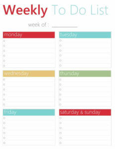 FREE Printable Weekly To Do List