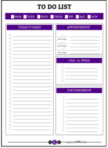 Free Printables To Do Lists Printable Organization Printables