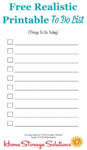 Free Realistic Printable To Do List