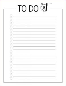 Free To Do List Printable Template Templateral