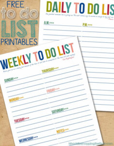 FREE To Do List Printables Free Homeschool Deals