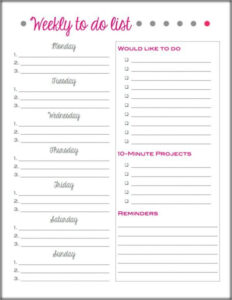 Get Organized With A Weekly To Do List To Do Lists Printable Weekly