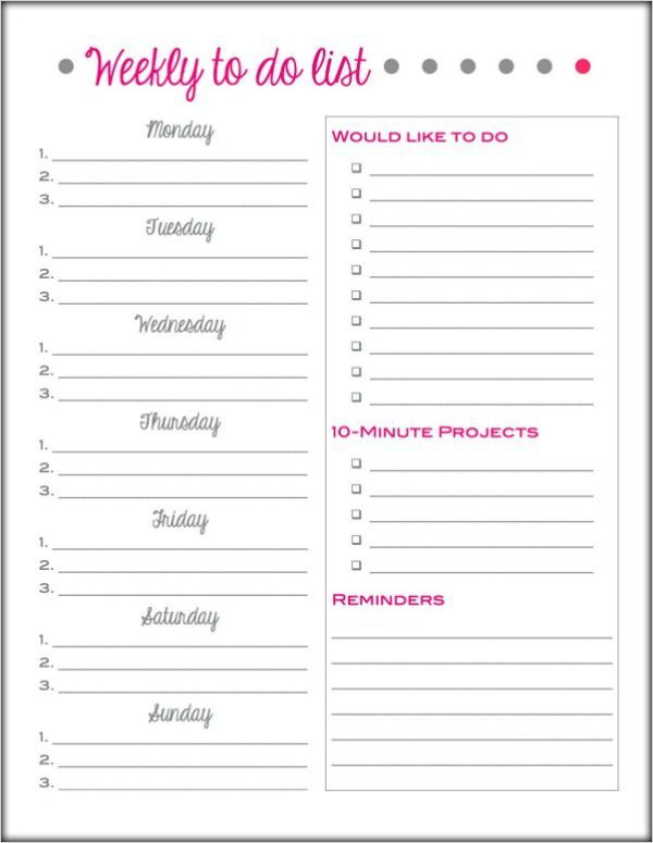 Get Organized With A Weekly To Do List To Do Lists Printable Weekly 