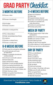 Grad Party Checklist highschoolgraduation high school graduation