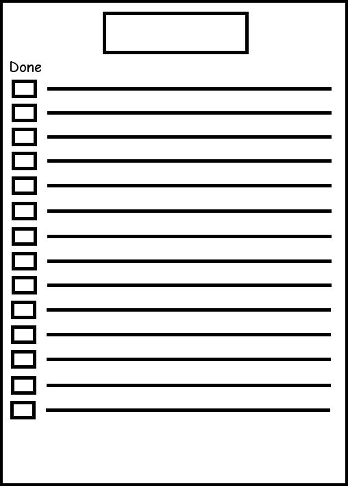 Blank To Do List Forms