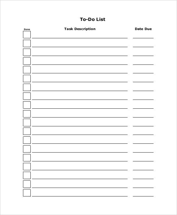 Holiday To Do List Templates 6 Free Word PDF Format Download 