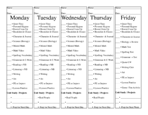 Homeschool Daily Check List Homeschool Daily Schedule Homeschool