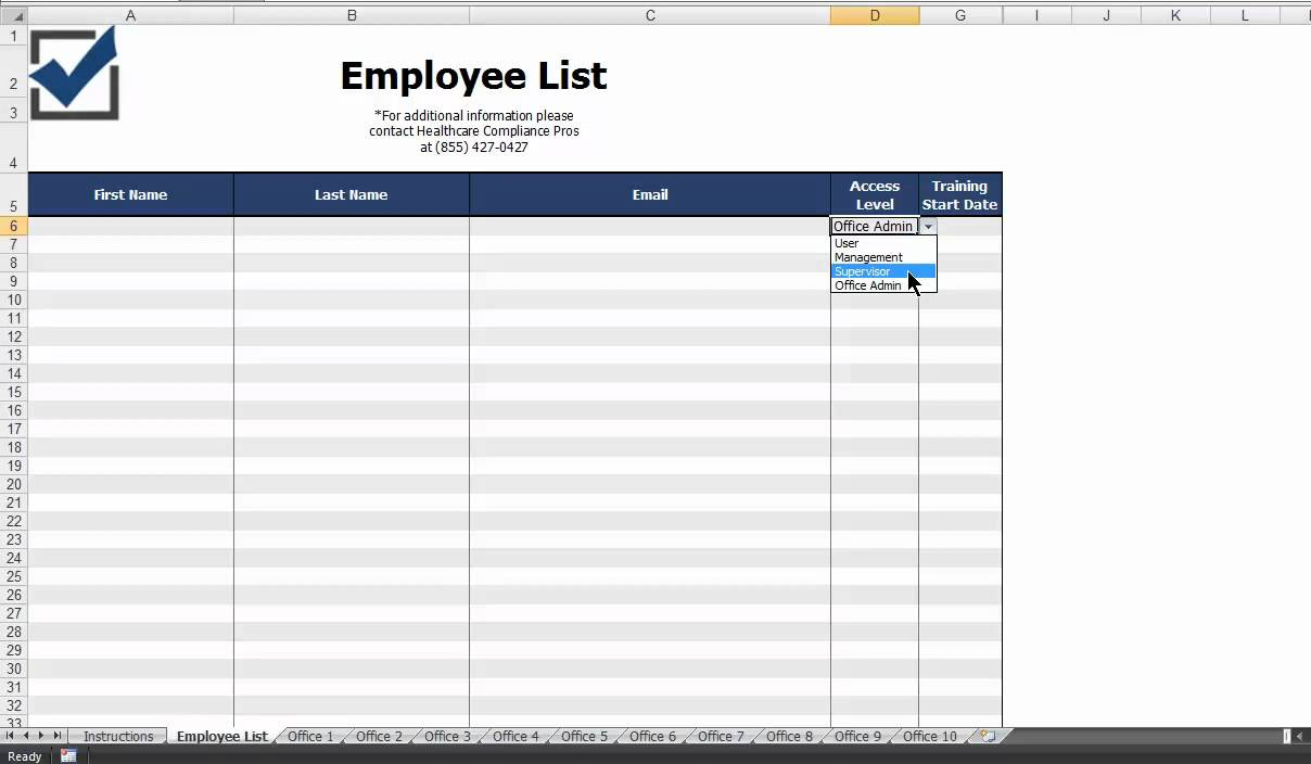 How Do I Complete The Employee List Template YouTube