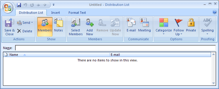How To Create A New Distribution List Microsoft Outlook 2007
