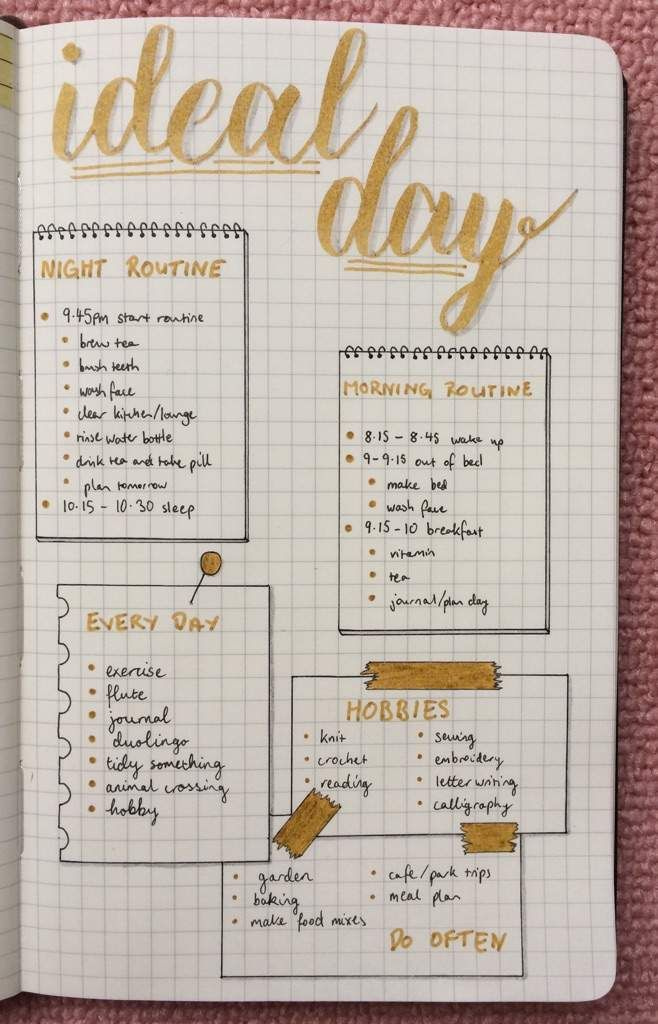 Ideal Day And Packing List Bullet Journal Amino Bullet Journal 