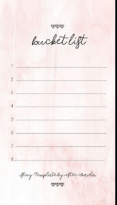 Instagram Story Template Pink Theme Bucket List instagram