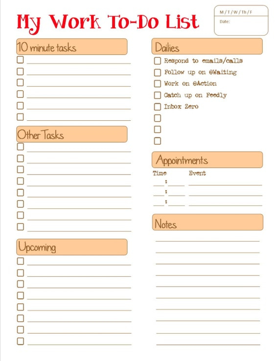 Items Similar To Daily To Do List For Work Use On Etsy