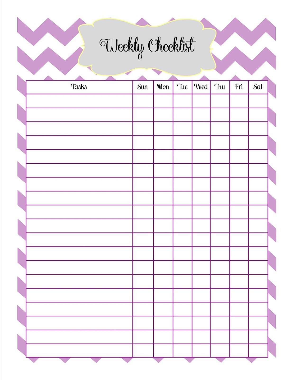 Free Printable To Do Checklist Weekly