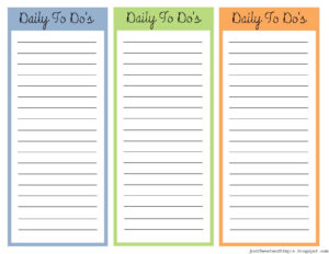 Just Sweet And Simple Printable Little Daily To Do List s