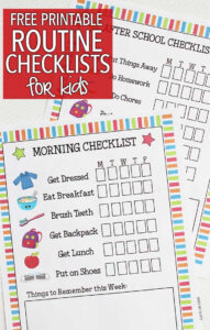 Kids Routine Checklists To Make School Days Easy Free Printable