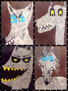 Le Loup Collage Art Projects Classroom Art Projects Wolf Craft