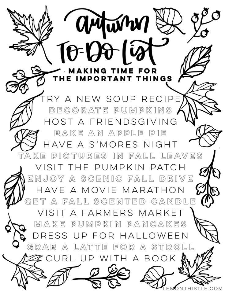 Love This Free Printable Fall Bucket List Autumn To Do List Making 